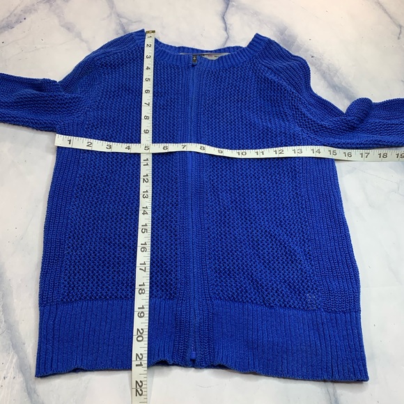 Athleta Royal Blue Mesh Zip Front Cardigan Sweater - Picture 4 of 8